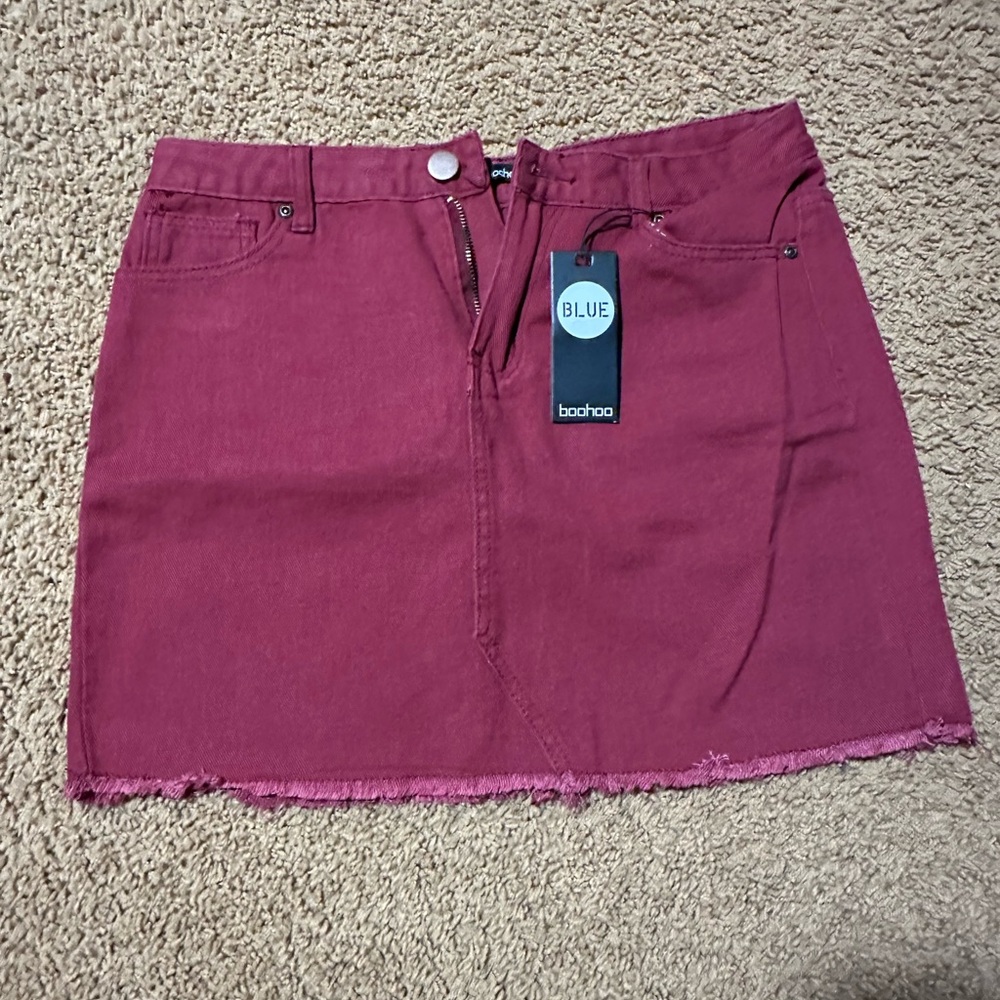 Boohoo Red Mini Pencil Skirt Casual
